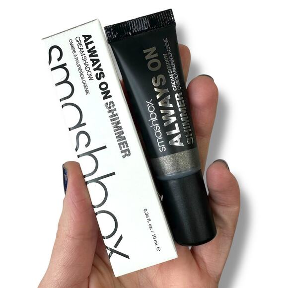 SMASHBOX NIB Always On Shimmer Primer Infused Cream Shadow In Charcoal Shimmer - Picture 1 of 9